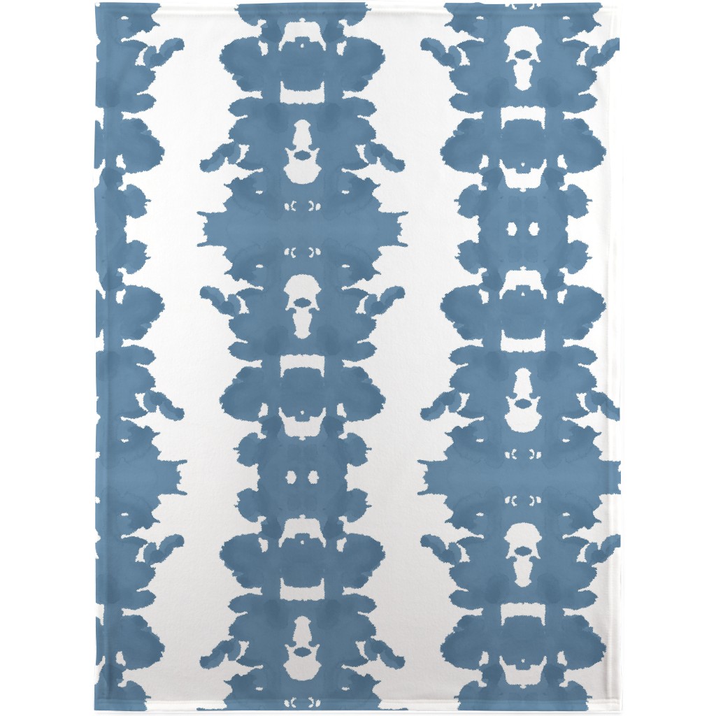 Double Inkblot - Blue Blanket, Plush Fleece, 30x40, Blue