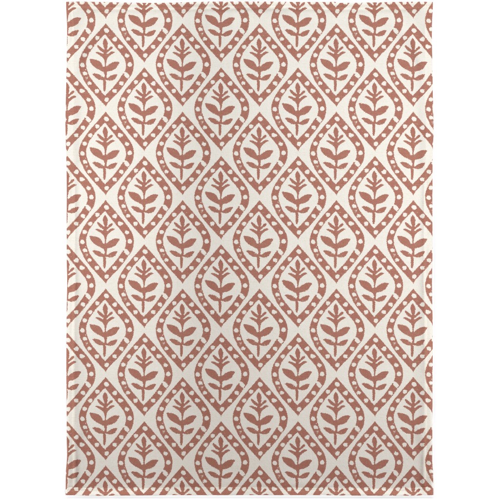 Molly's Print - Terracotta Blanket, Plush Fleece, 30x40, Brown