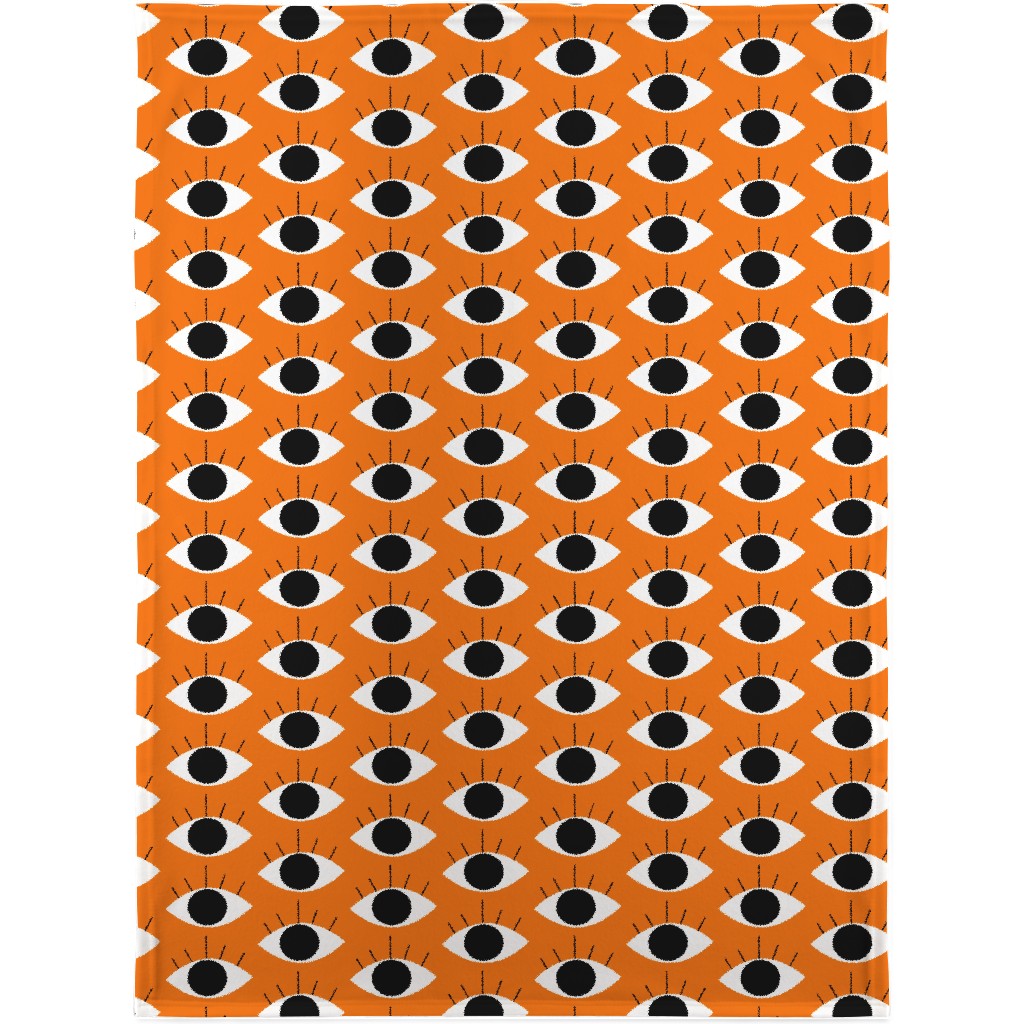 Spooky Eye - Orange Blanket, Plush Fleece, 30x40, Orange, Orange