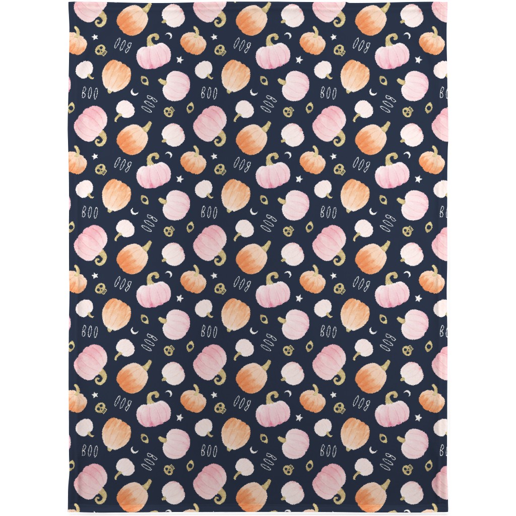 Halloween Pumpkin Party Blanket, Plush Fleece, 30x40, Orange, Orange