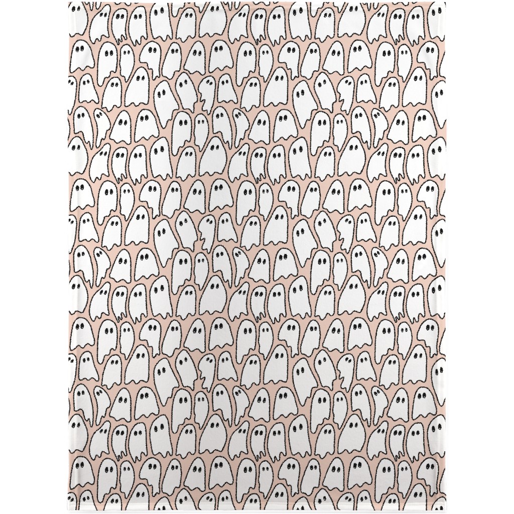 Ghosted Ghosts Blanket, Plush Fleece, 30x40, Pink