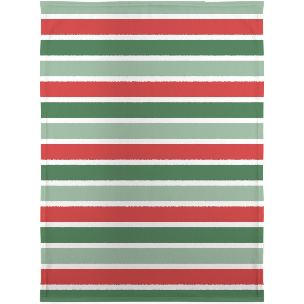 Cozy Christmas Stripe - Red and Green Blanket, Plush Fleece, 30x40, Multicolor