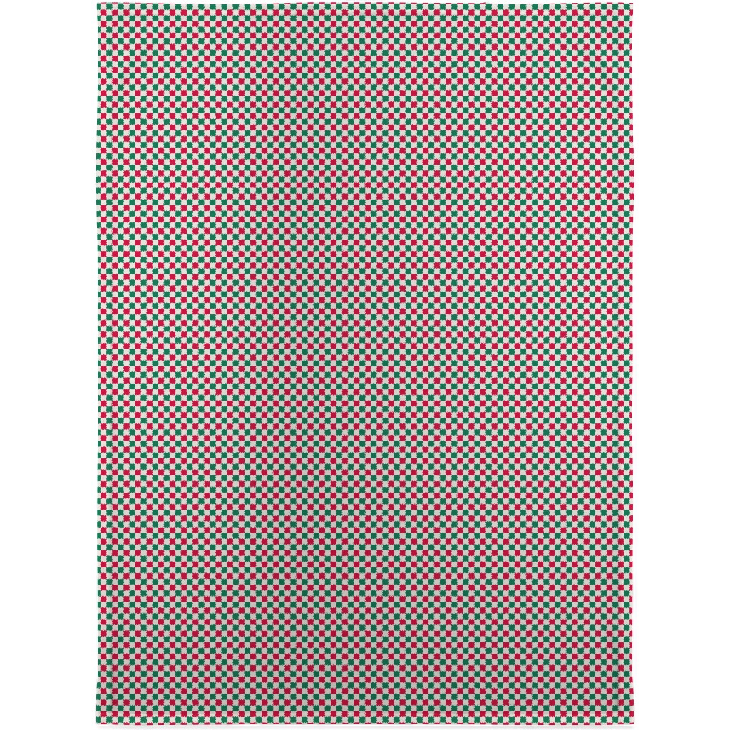 Winter Gingham - Red and Green Blanket, Plush Fleece, 30x40, Multicolor