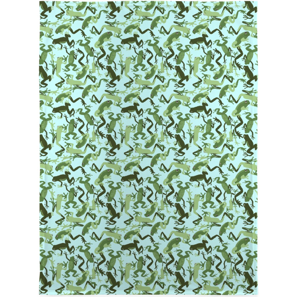 All the Frogs Blanket, Plush Fleece, 30x40, Green, Emerald