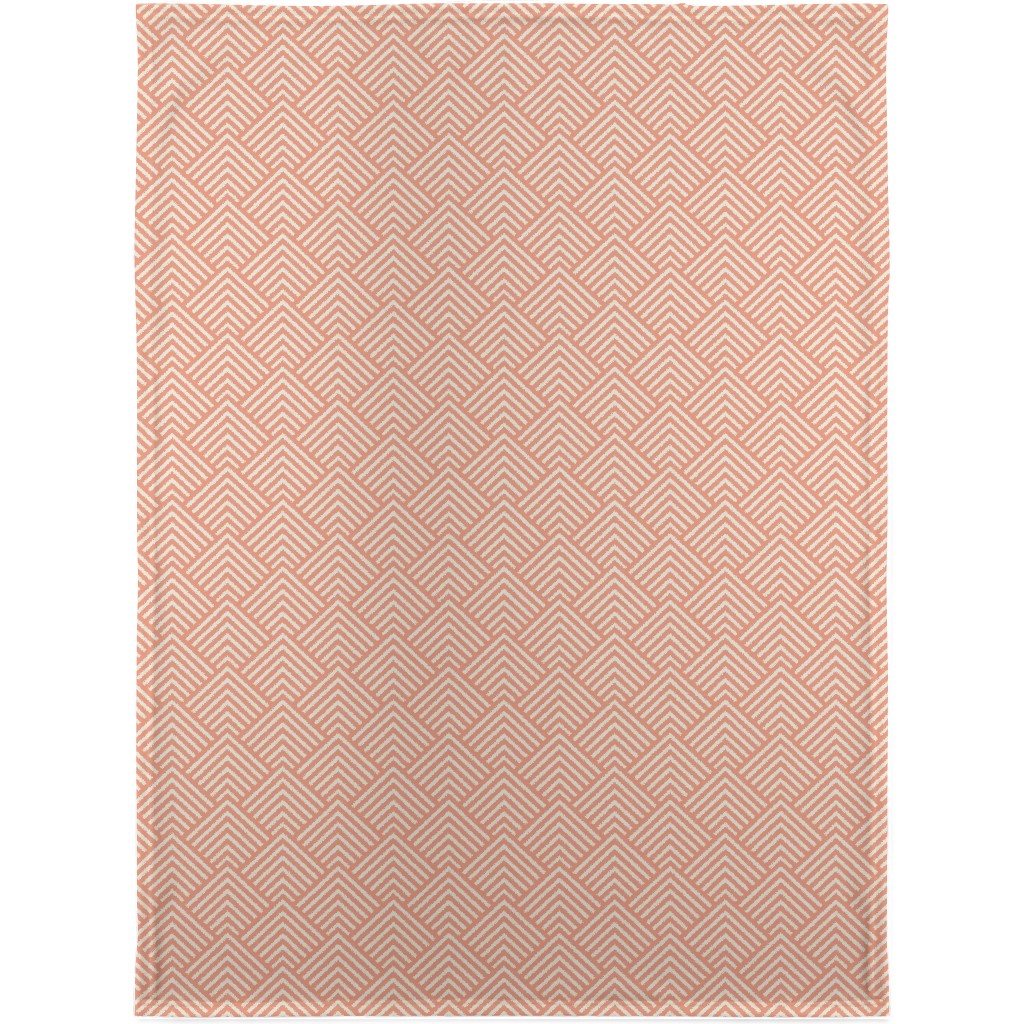 Mod Triangles - Blush Blanket, Plush Fleece, 30x40, Pink