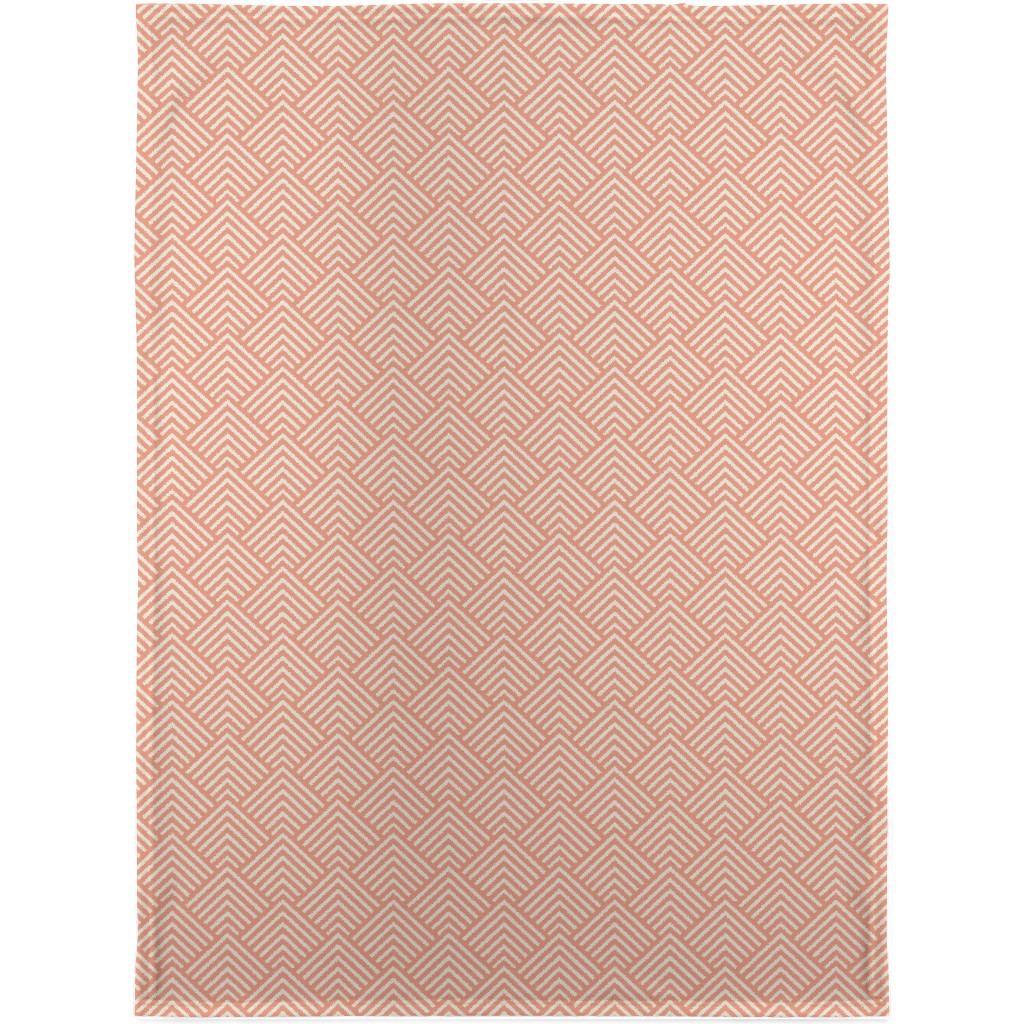 Mod Triangles - Blush Blanket, Plush Fleece, 30x40, Pink, Bright Pink
