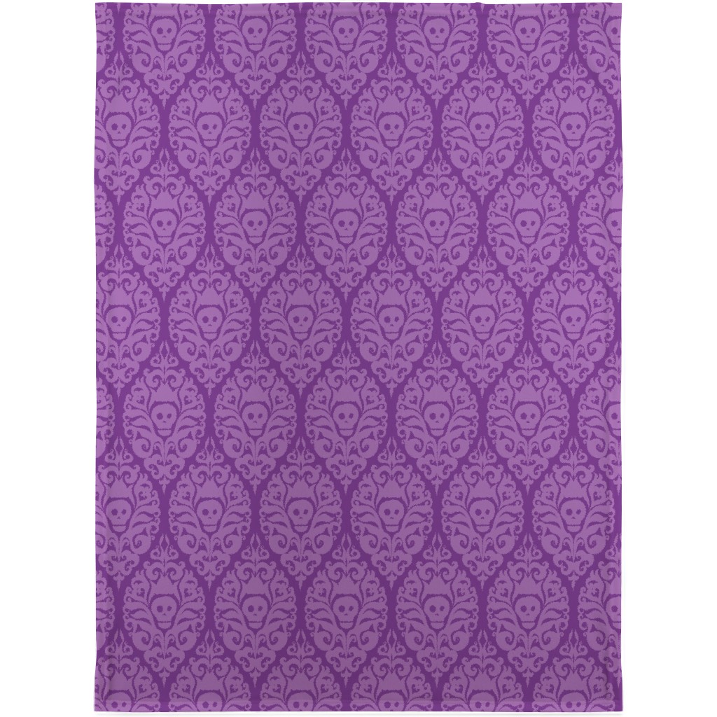 Spooky Damask - Purple Blanket, Plush Fleece, 30x40, Purple, Purple