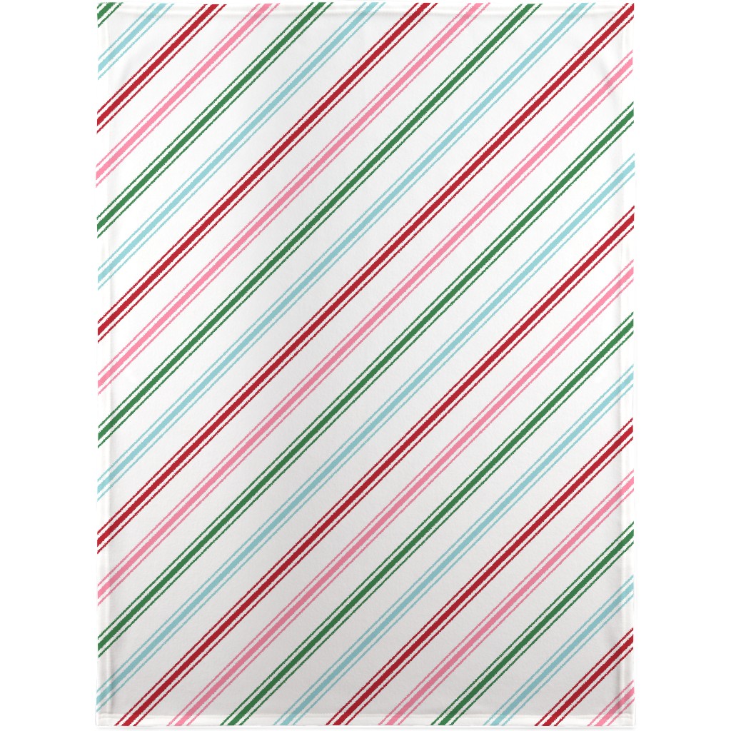 Christmas Wish Candy Cane Stripes - Multi Blanket, Plush Fleece, 30x40, Multicolor