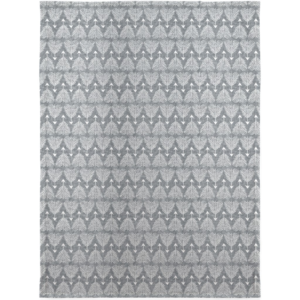 Django Arrows Blanket, Plush Fleece, 30x40, Gray