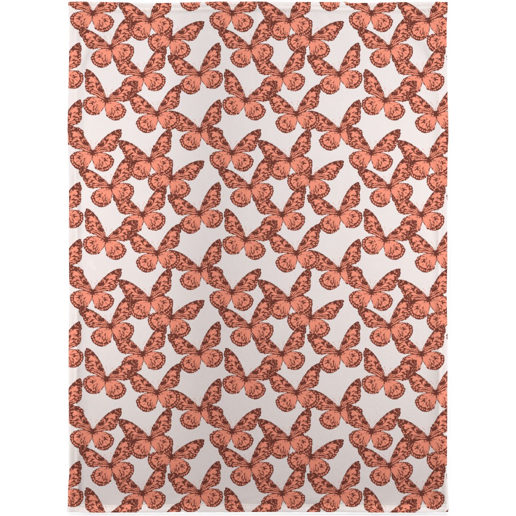 Butterfly Blanket, Plush Fleece, 30x40, Pink