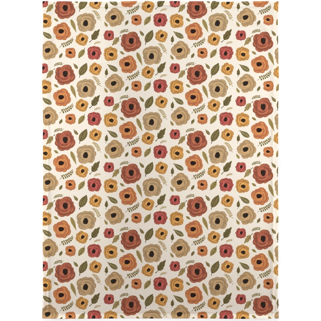 Fall Flowers - Light Blanket, Plush Fleece, 30x40, Multicolor