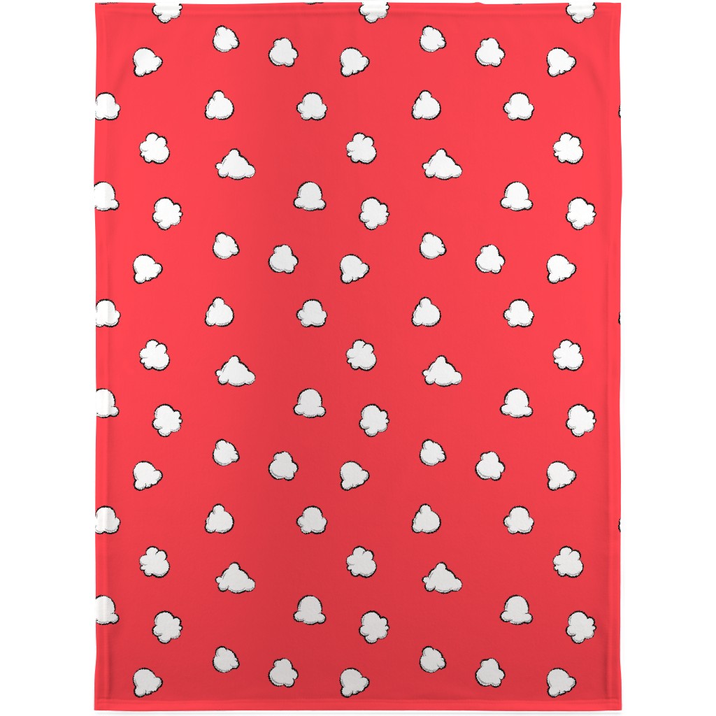Popcorn - Red Blanket, Plush Fleece, 30x40, Red