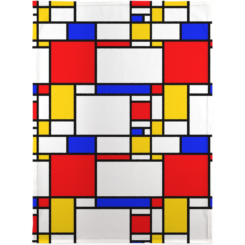 Mondrian Blanket, Plush Fleece, 30x40, Multicolor