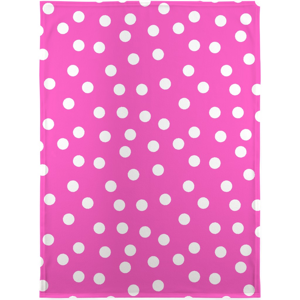 Polka Dot Scatter - Pink Blanket, Plush Fleece, 30x40, Pink