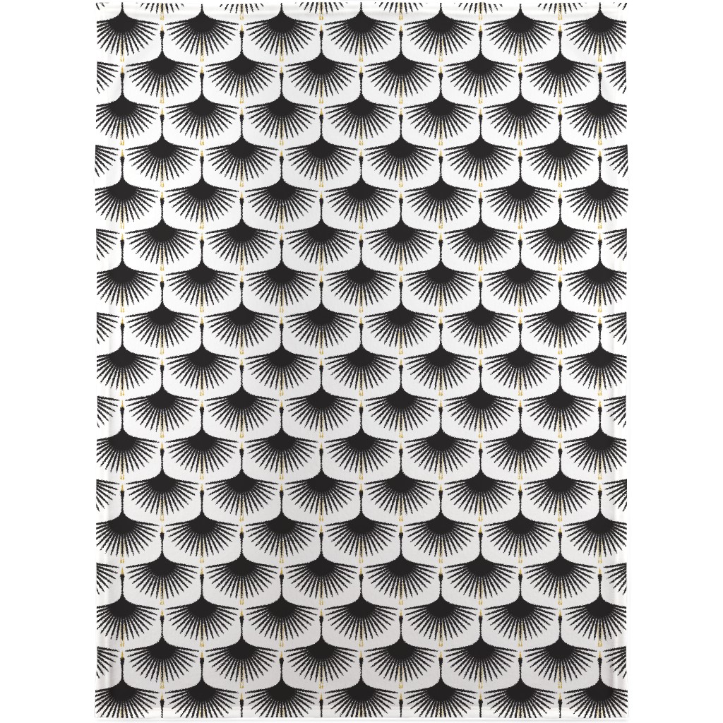 Art Deco Swans Blanket, Plush Fleece, 30x40, White, White