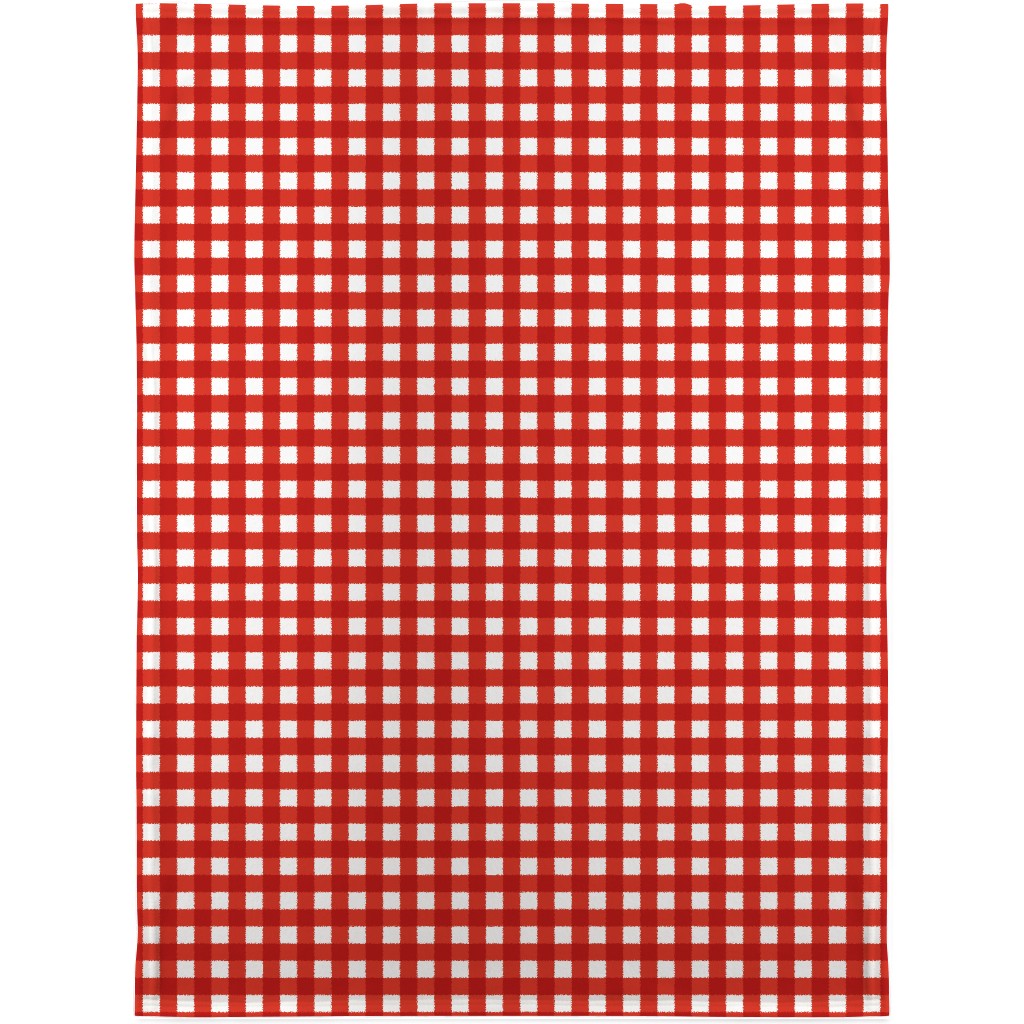Gingham Plaid Check Blanket, Plush Fleece, 30x40, Red, Red