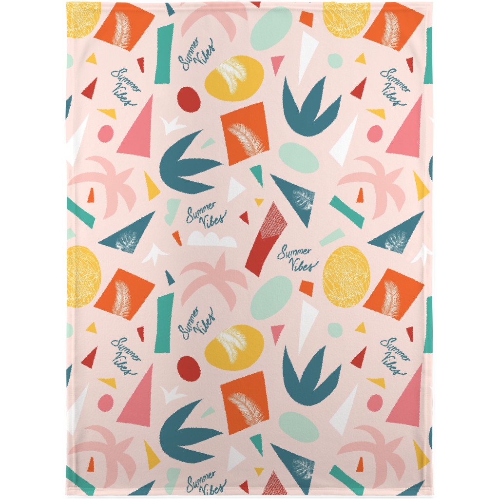 Summer Vibes Abstract Shapes Blanket, Plush Fleece, 30x40, Multicolor