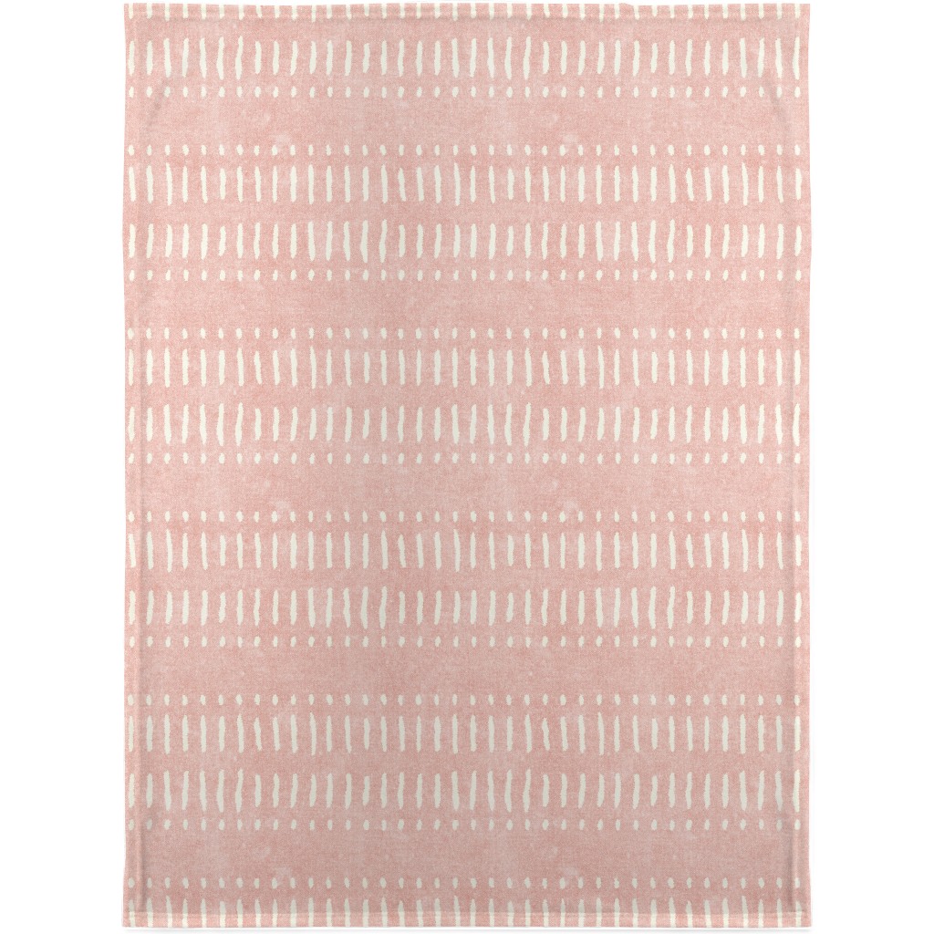 Dash Dot Stripes Blanket, Plush Fleece, 30x40, Pink
