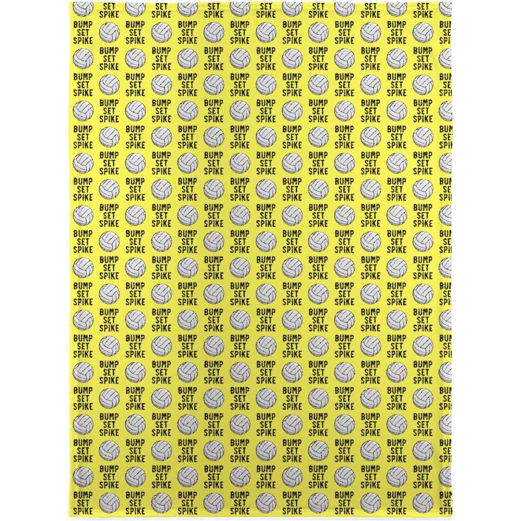 Bump Set Spike Volleyball Blanket, Plush Fleece, 30x40, Yellow, Sunshine