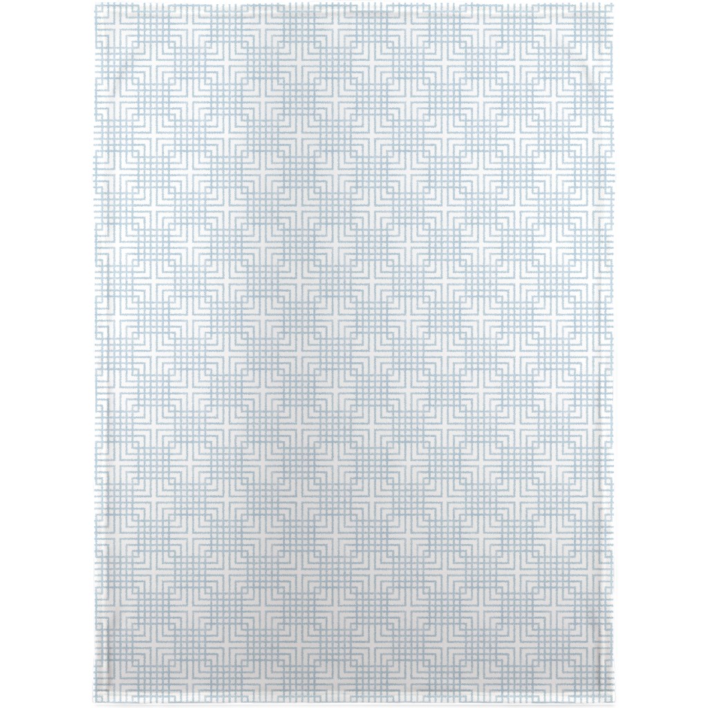 Cross Grid - Blue Blanket, Plush Fleece, 30x40, Blue