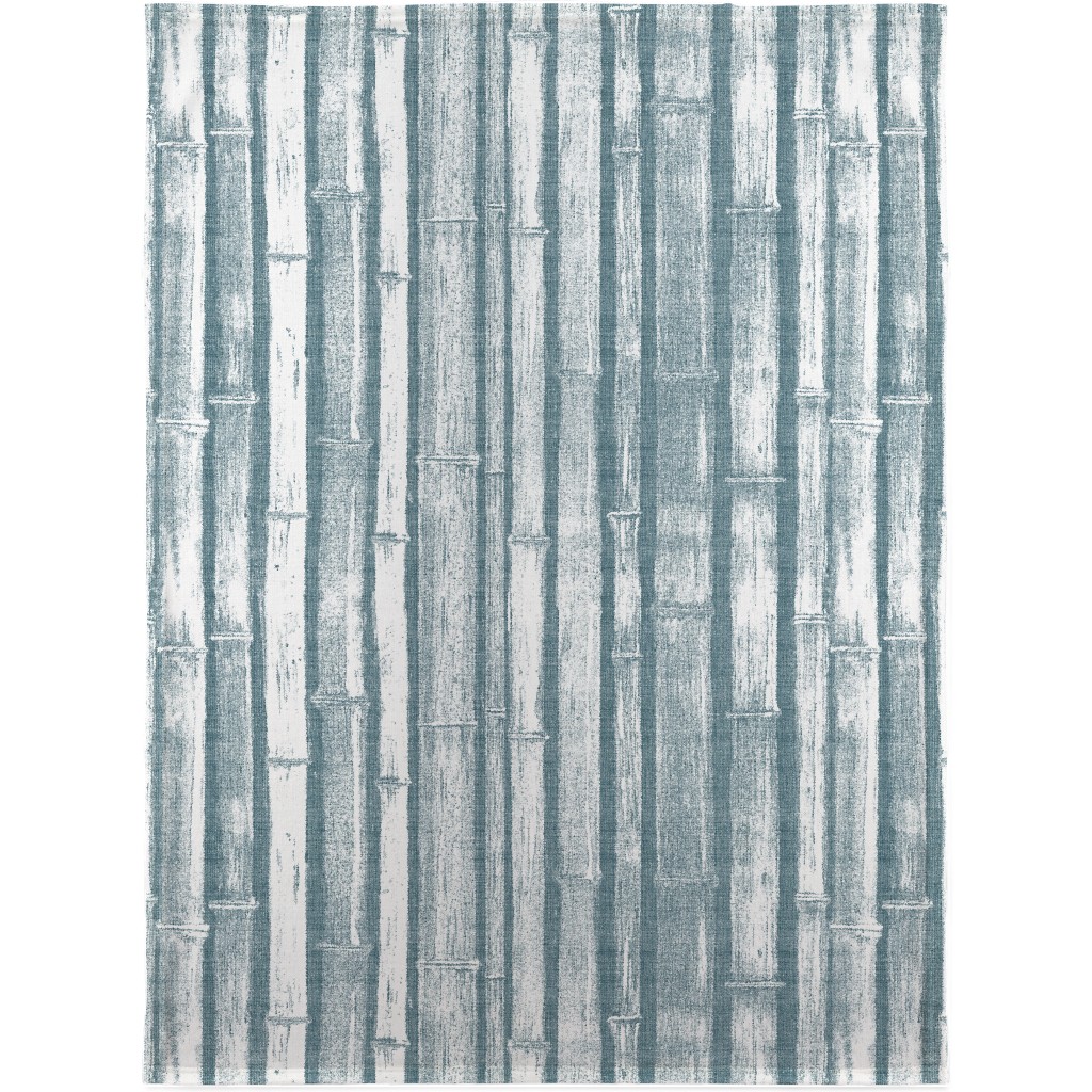 Bamboo - Grey Blanket, Plush Fleece, 30x40, Blue