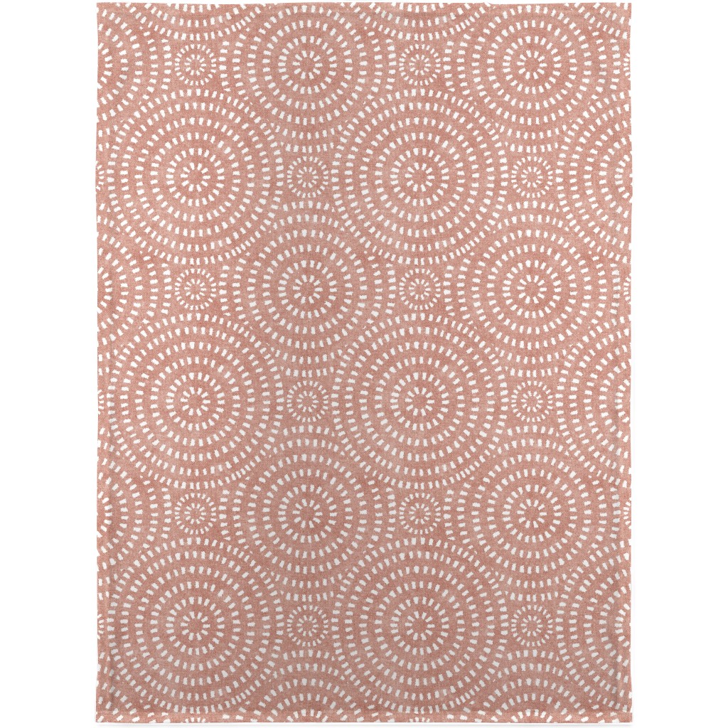 Bohemian Tiles - Circular - Pink Blanket, Plush Fleece, 30x40, Pink, Bright Pink