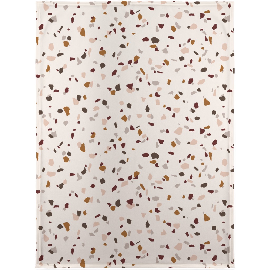 Terrazzo on Cream Blanket, Sherpa, 30x40, Beige, Pearl