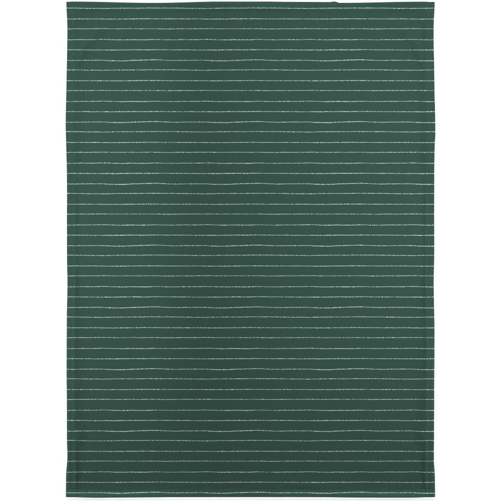 Christmas Stripes Blanket, Sherpa, 30x40, Green, Pine