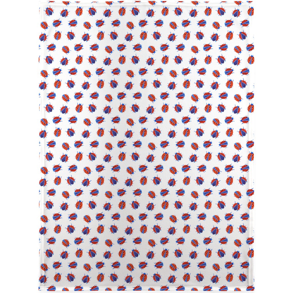 Classic Ladybugs Blanket, Sherpa, 30x40, Red