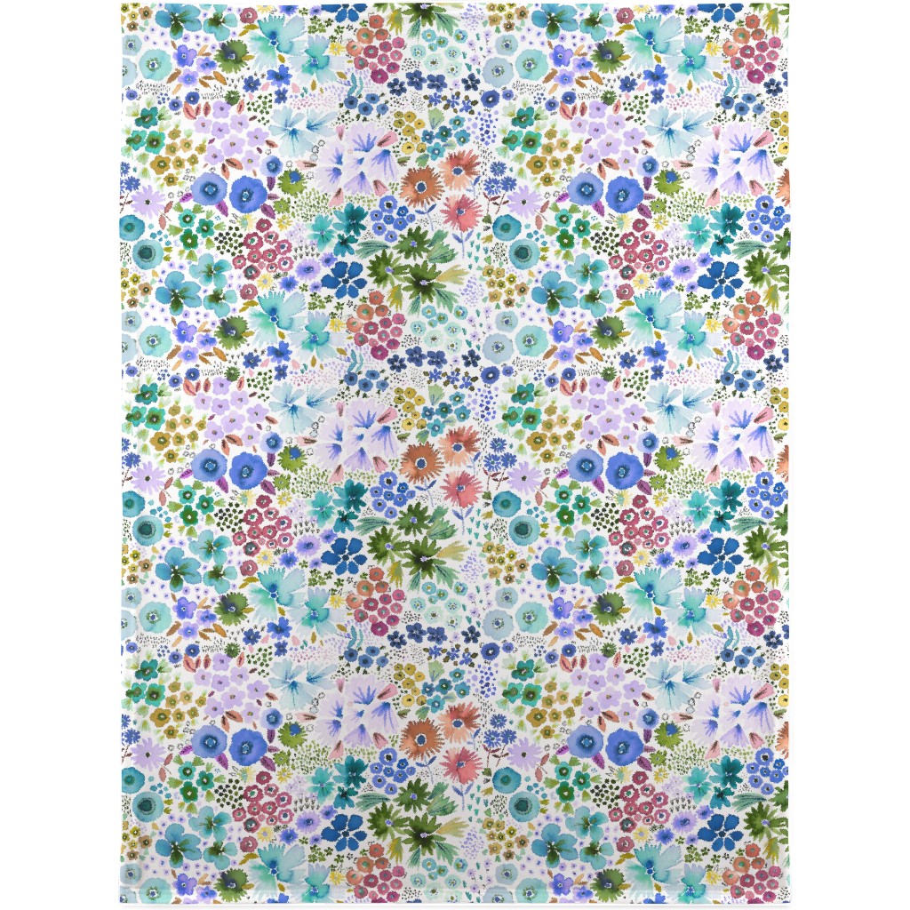 Artful Little Flowers - Multi Blanket, Sherpa, 30x40, Multicolor