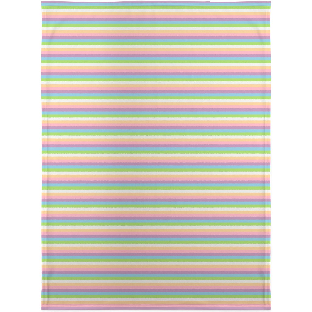 Multi Colored Stripes - Pastel Blanket, Sherpa, 30x40, Multicolor