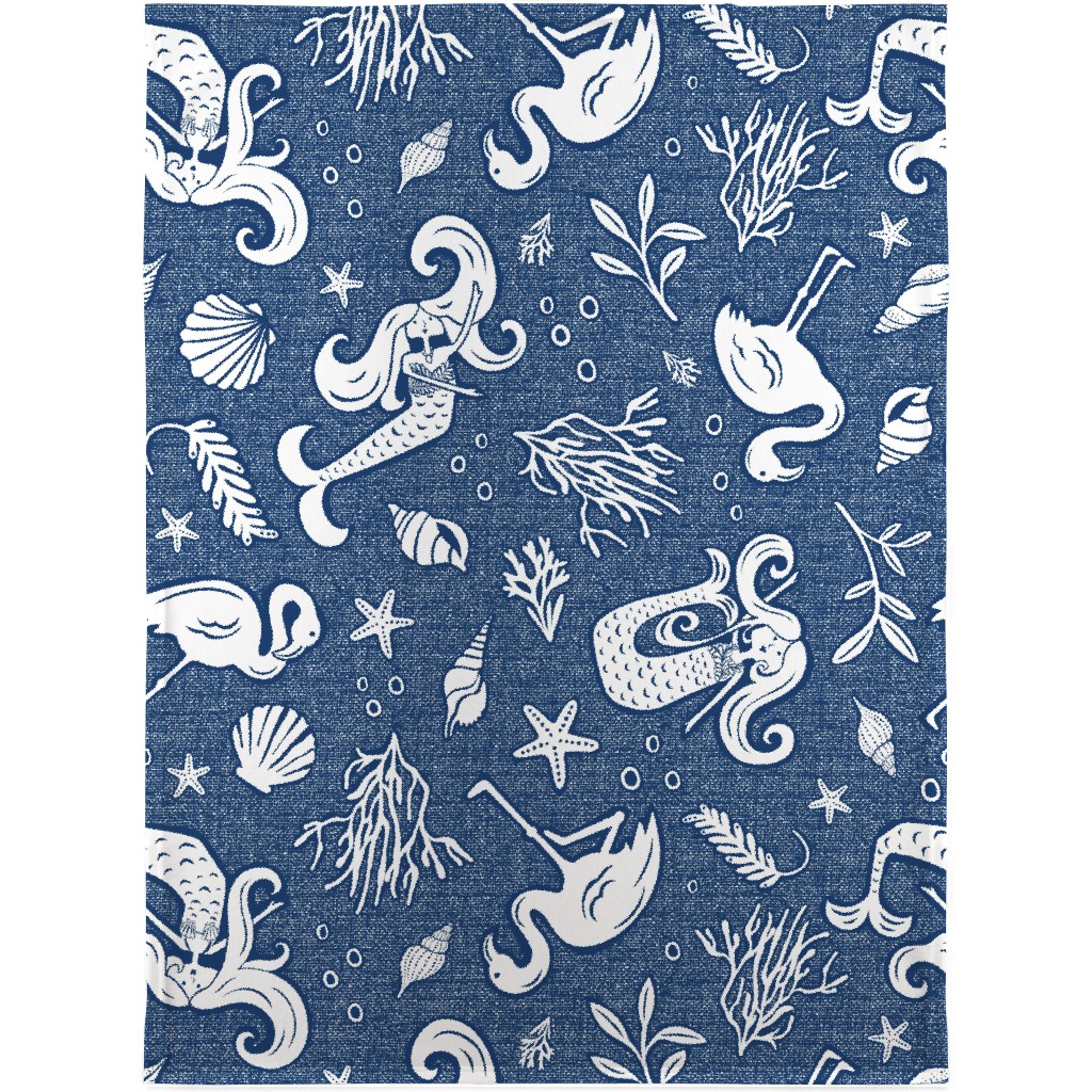 Beachy Keen - Blue Blanket, Sherpa, 30x40, Blue, True Blue