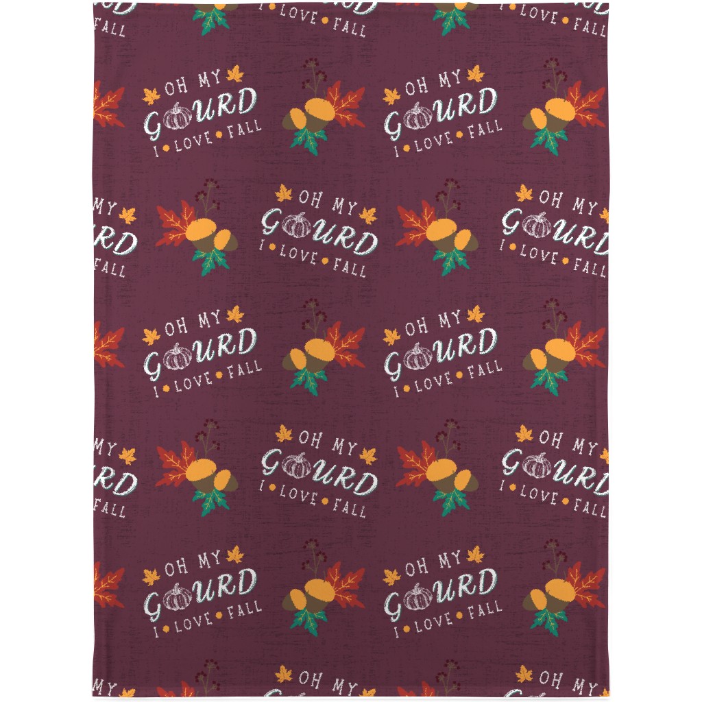 Oh My Gourd on Mauve Blanket, Sherpa, 30x40, Purple, Purple