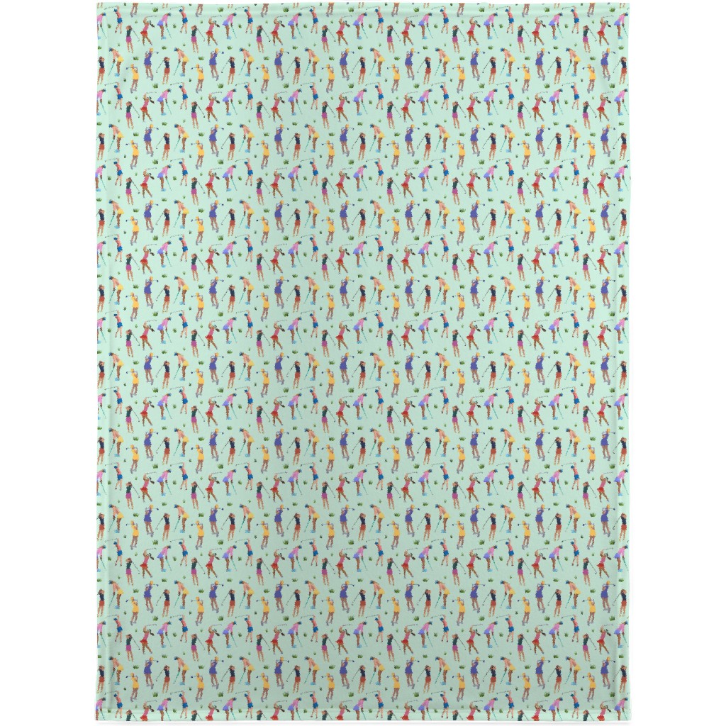 Golf Girls Blanket, Sherpa, 30x40, Green, Aloe