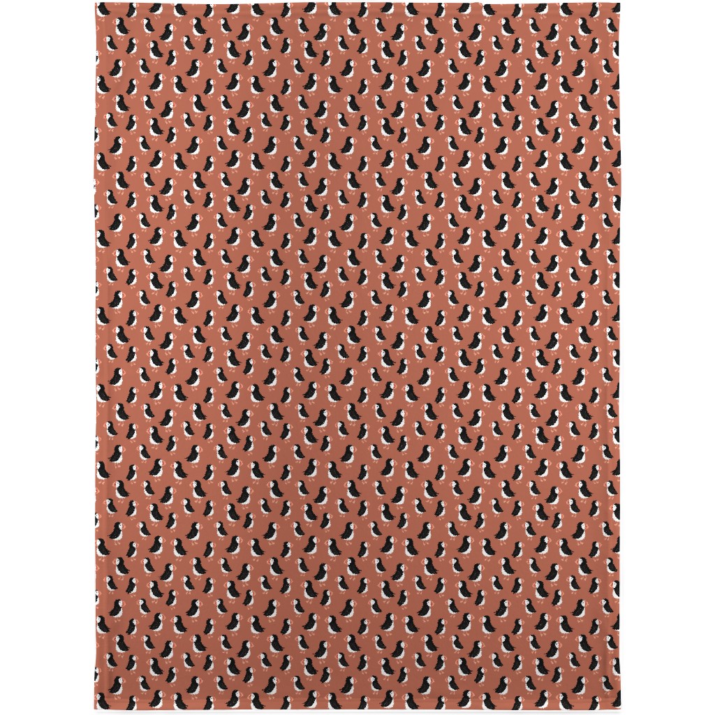 Little Puffin Friends Blanket, Sherpa, 30x40, Orange