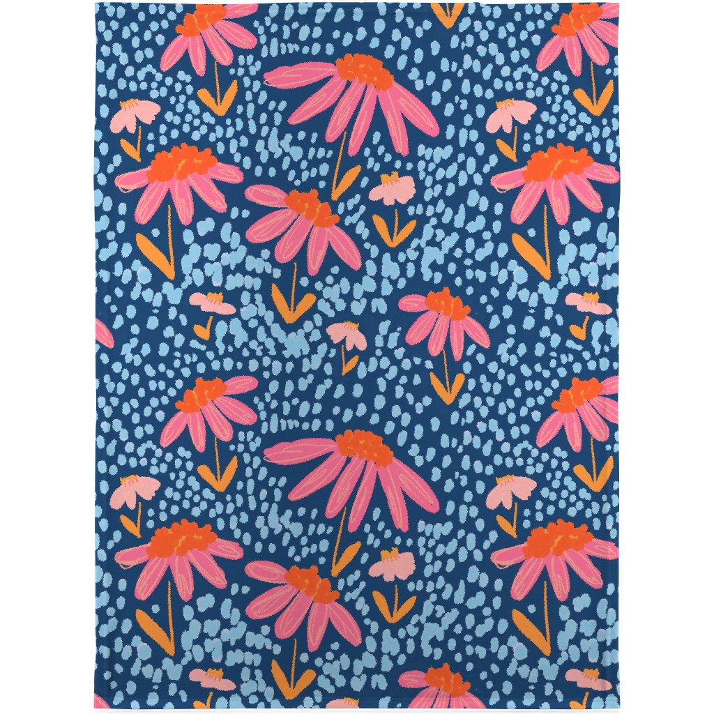 Spring Showers - Blue Blanket, Sherpa, 30x40, Blue, True Blue