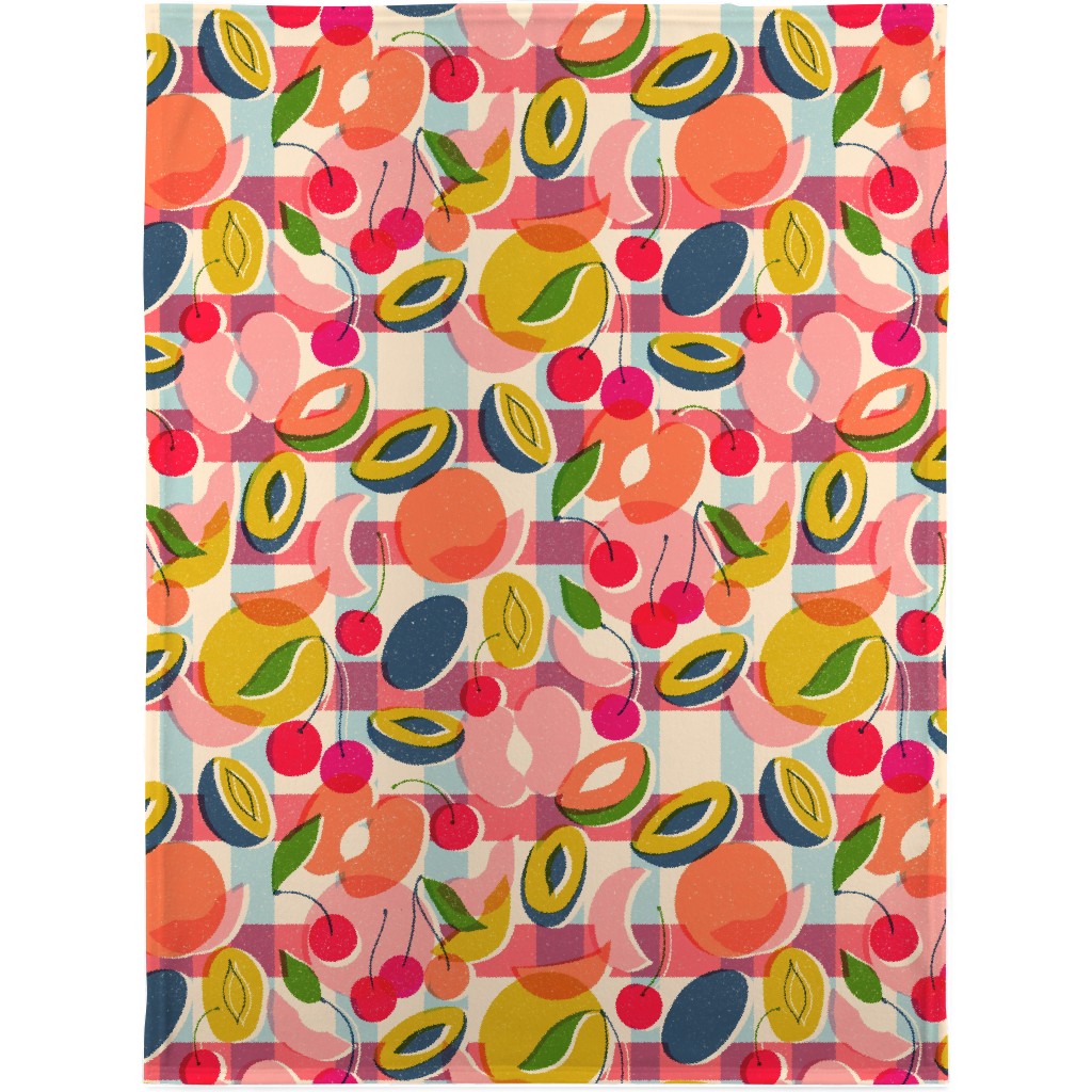 Summer Fruits - Bright Blanket, Sherpa, 30x40, Multicolor