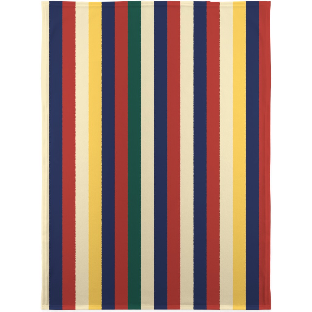 Camping Stripe Vertical - Multi Blanket, Sherpa, 30x40, Multicolor