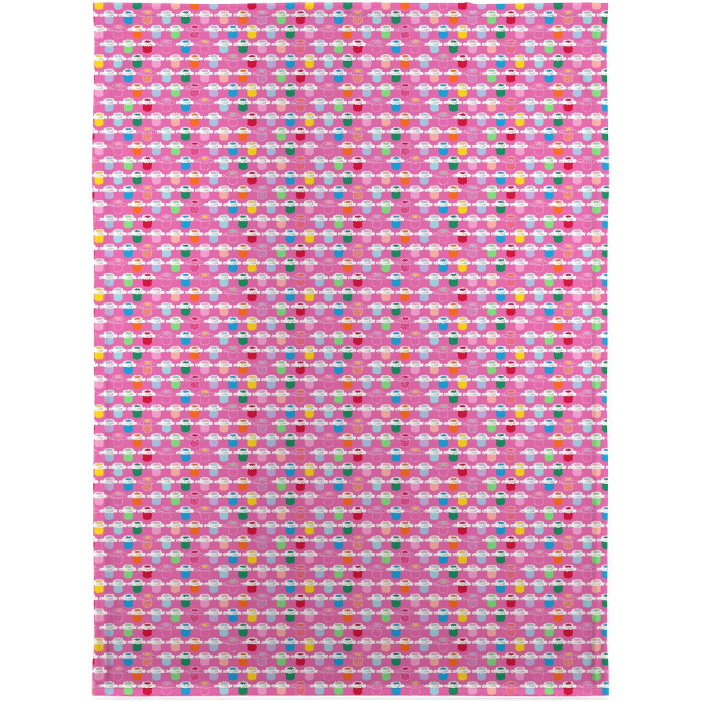 Paint Pots Blanket, Sherpa, 30x40, Pink, Heather