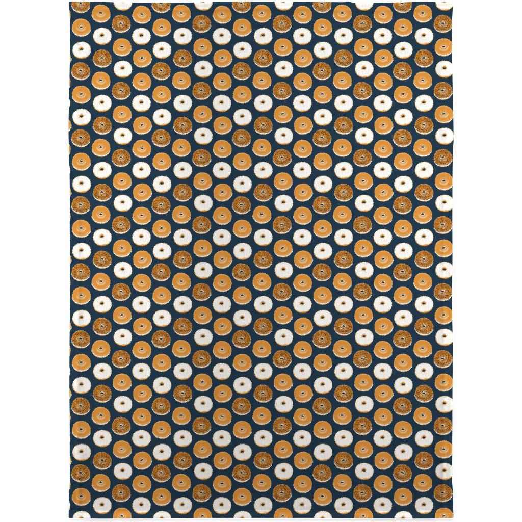 Bagel Breakfast Food - Blue Blanket, Sherpa, 30x40, Blue, True Blue