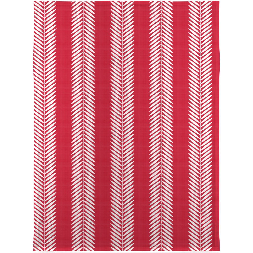 Laurel Leaf Stripe Blanket, Sherpa, 30x40, Red, Apple