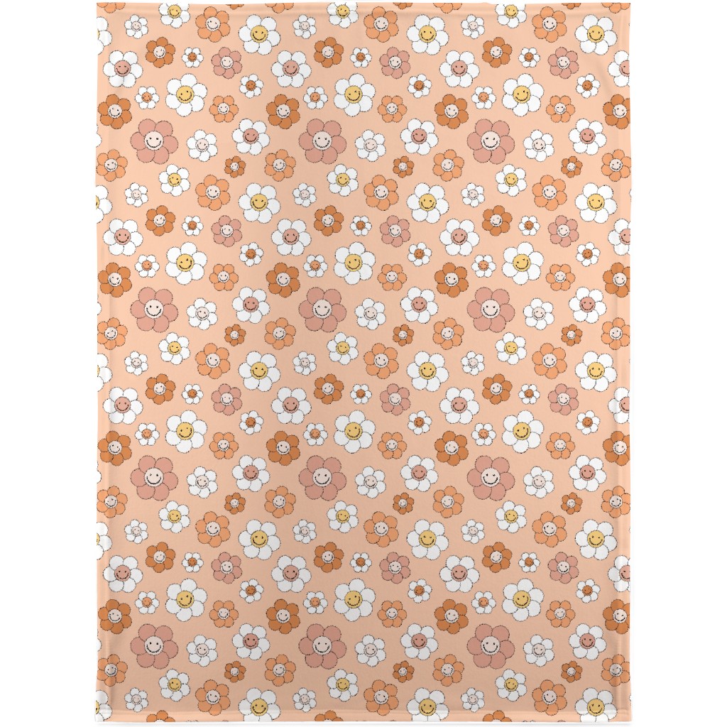 Sweet Smiling Daisies Blanket, Sherpa, 30x40, Pink