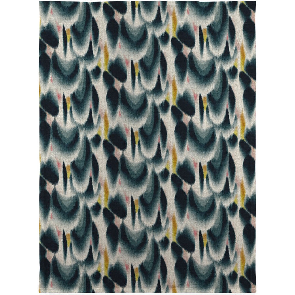 Shibori Wing Spots - Indigo Blanket, Sherpa, 30x40, Green, Classic Green