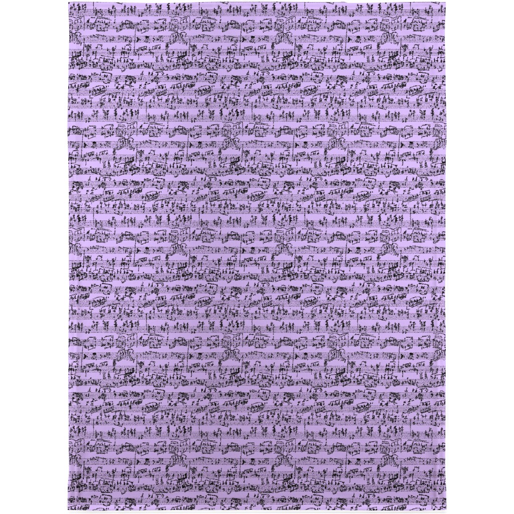Handwritten Sheet Music Blanket, Sherpa, 30x40, Pink, Lilac