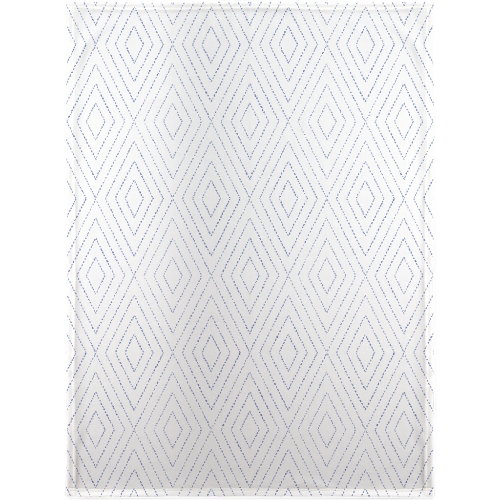 Painted Diamond Dash Blanket, Sherpa, 30x40, White, Iron
