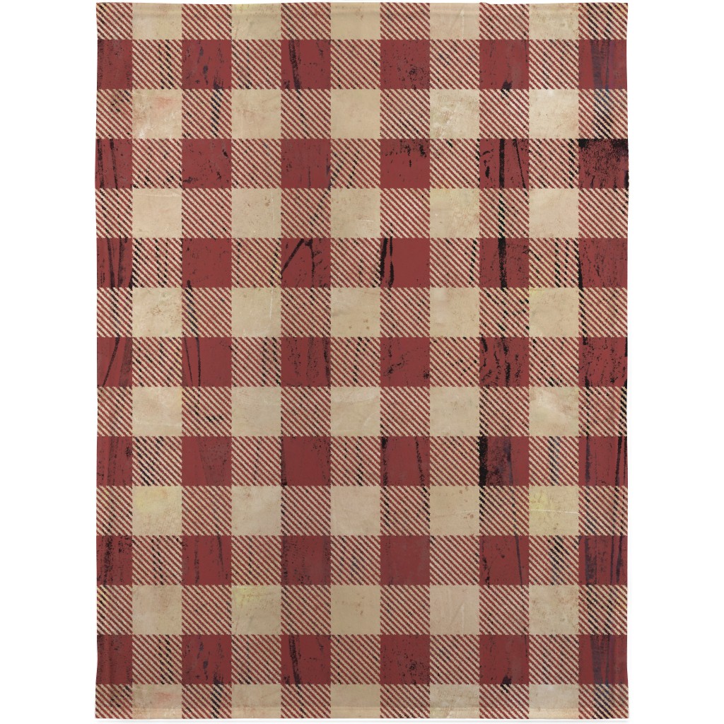 Rustic Buffalo Plaid - Red Blanket, Sherpa, 30x40, Red, Red