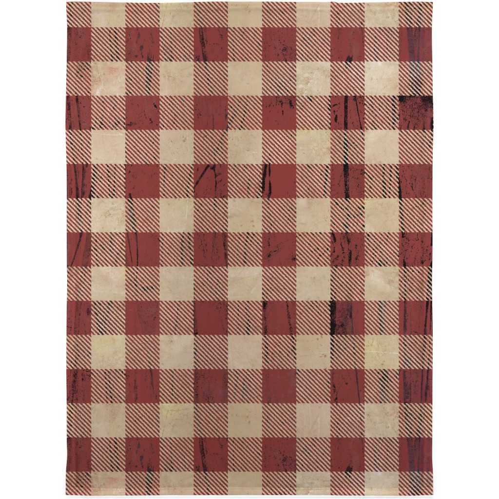 Rustic Buffalo Plaid - Red Blanket, Sherpa, 30x40, Red