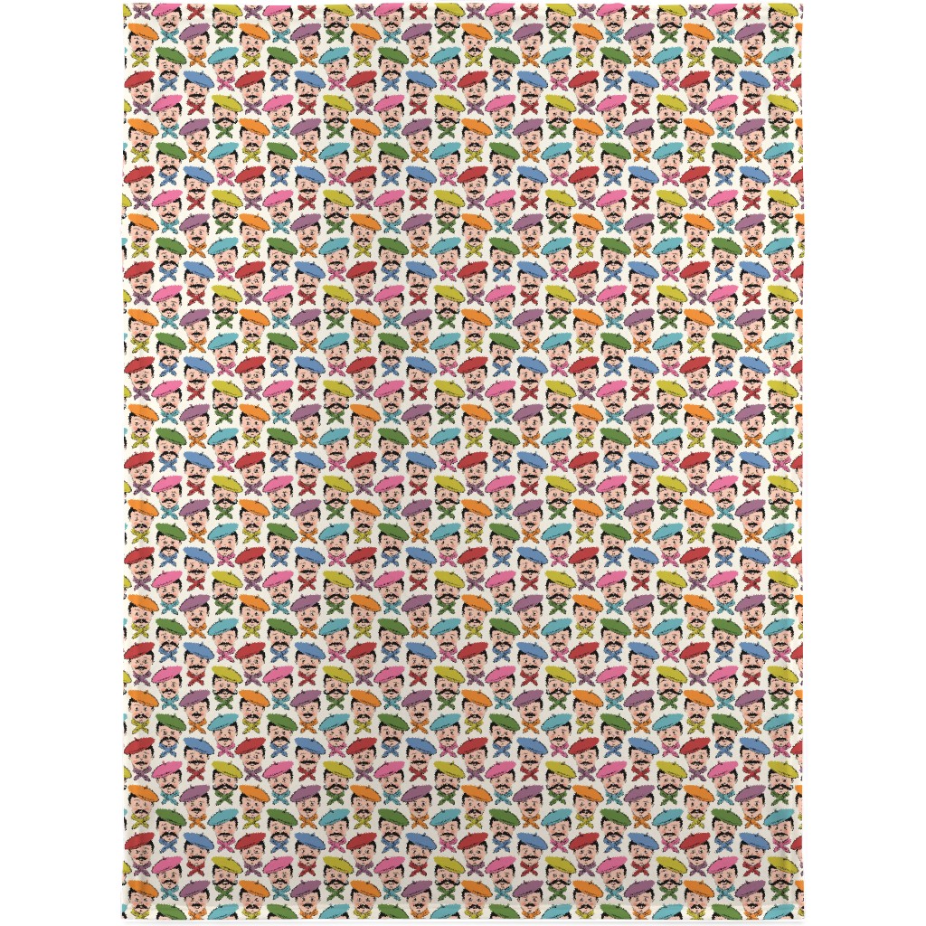 Men With Mustaches and Bandanas - Multi Blanket, Sherpa, 30x40, Multicolor