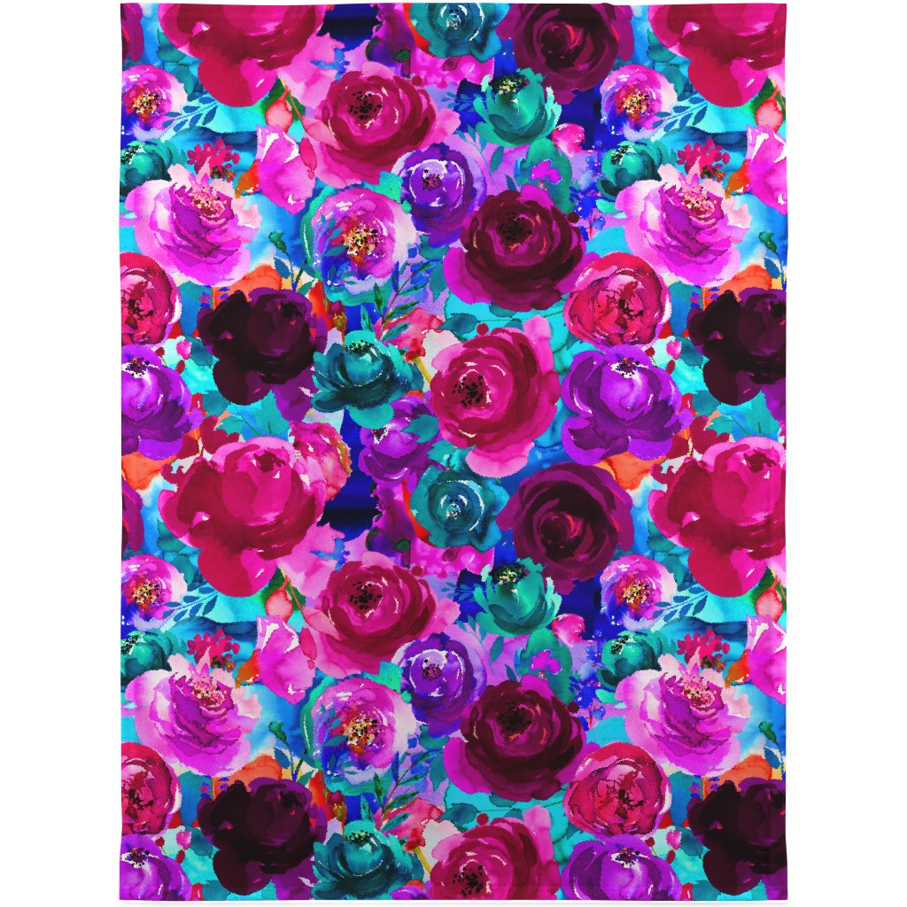 Happily Ever After Boho - Aqua Hues Blanket, Sherpa, 30x40, Pink