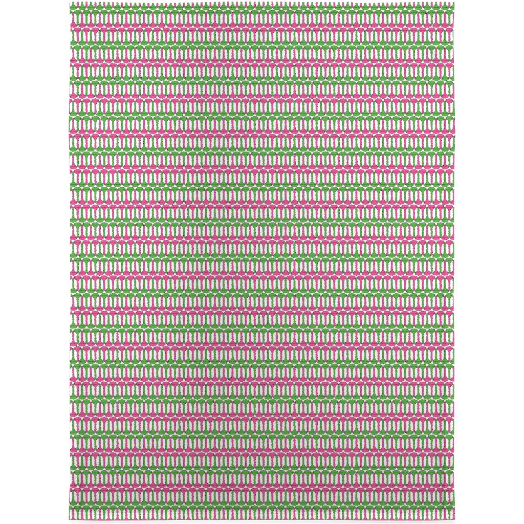 Golf Tees Pattern - Green and Pink Blanket, Sherpa, 30x40, Multicolor